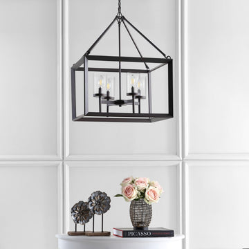 Anna 12" Metal/Glass LED Pendant - JONATHAN Y